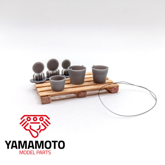 Yamamoto Ympgar19 1/24 Garage Set 5 Buckets Accessories Resin Kit