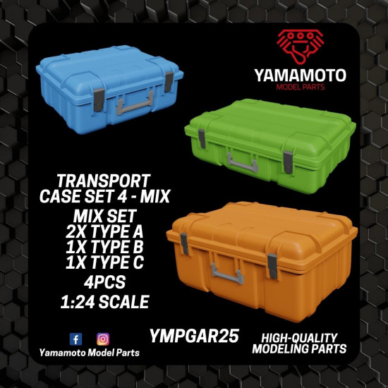 Yamamoto Ympgar25 1/24 Transport Case Set 4 Mix Set Resin Kit