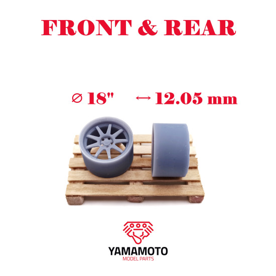 Yamamoto Ymprim3 1/24 Resin Wheels Work Emotion Xd9 18iinch, Adapters, Decals