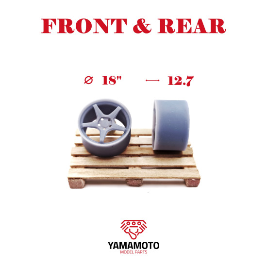 Yamamoto Ymprim7 1/24 Resin Wheels Enkei Ts-5 18inch Adapters, Decals