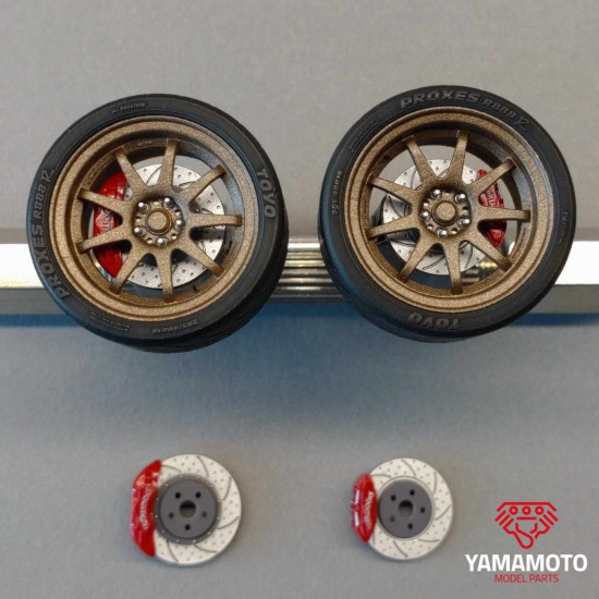 Yamamoto Ymprim17 1/24 Resin Wheels Work Xd9 18inch V2 Prokit And Tyres