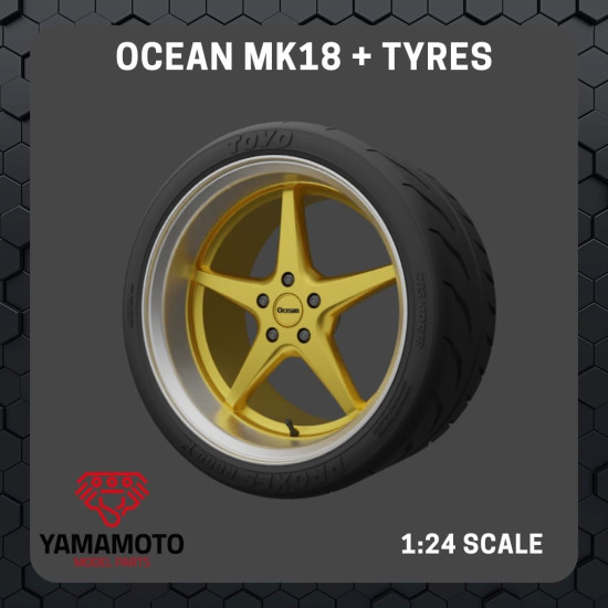 Yamamoto Ymprim18 1/24 Resin Wheels Ocean Mk18 18inch Prokit And Tyres