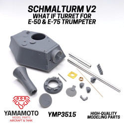 Yamamoto Ymp3515 1/35 Schmalturm V2 What If Turret With Metal Barrel For E-50 / E-75 Trumpeter Resin Kit