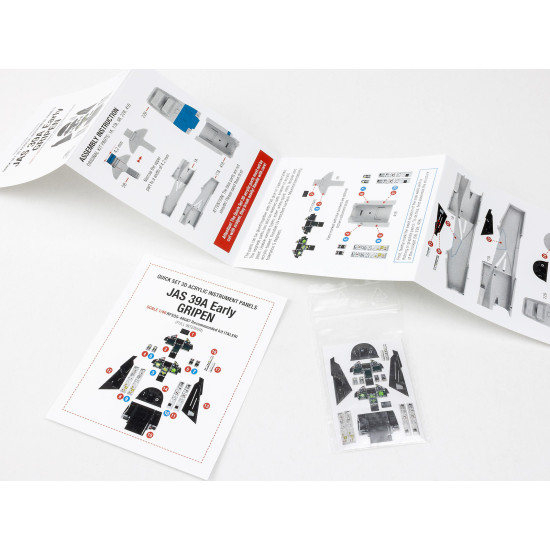 Red Fox Qs-48087 1/48 3d Instrument Panel For Jas-39a Gripen Early Version For Italeri