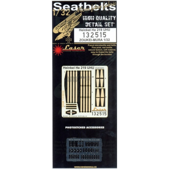 Hgw 132515 1/32 Seatbelts For Heinkel He 219 Uhu Accessoreis For Aircraft