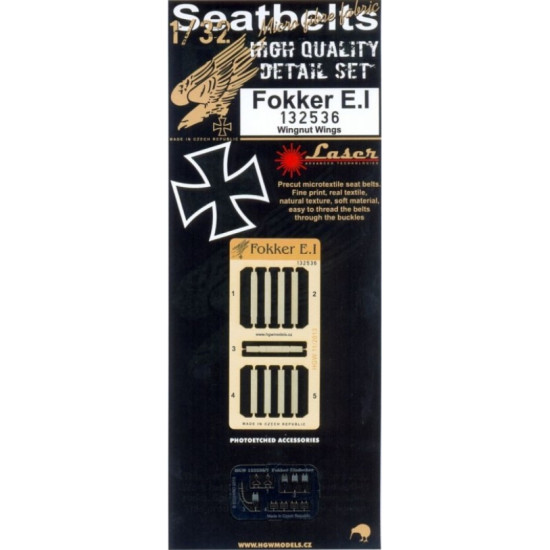 Hgw 132536 1/32 Seatbelts For Fokker E.i Or Wingnut Wings Accessories Kit