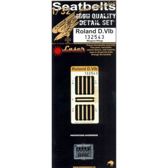 Hgw 132543 1/32 Seatbelts For Roland D.vib For Wingnut Wings Accessories Kit