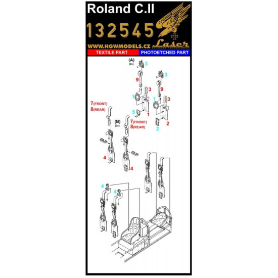 Hgw 132545 1/32 Seatbelts For Roland C.ii For Wingnut Wings Accessories Kit
