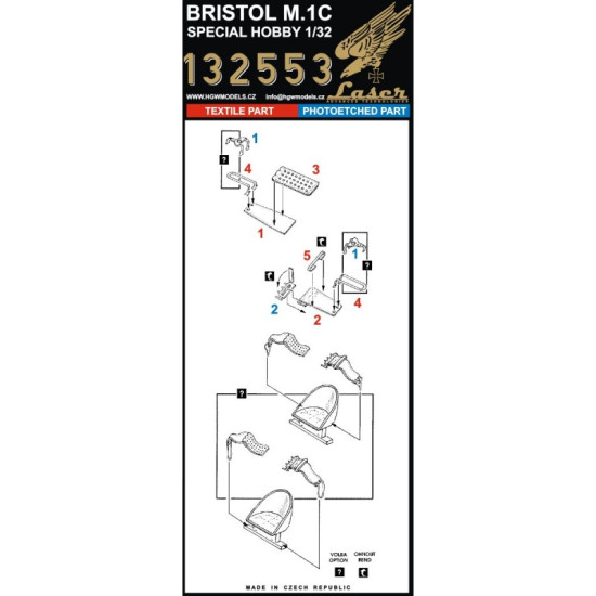 Hgw 132553 1/32 Seatbelts For Bristol M.1c For Special Hobby Accessories Kit