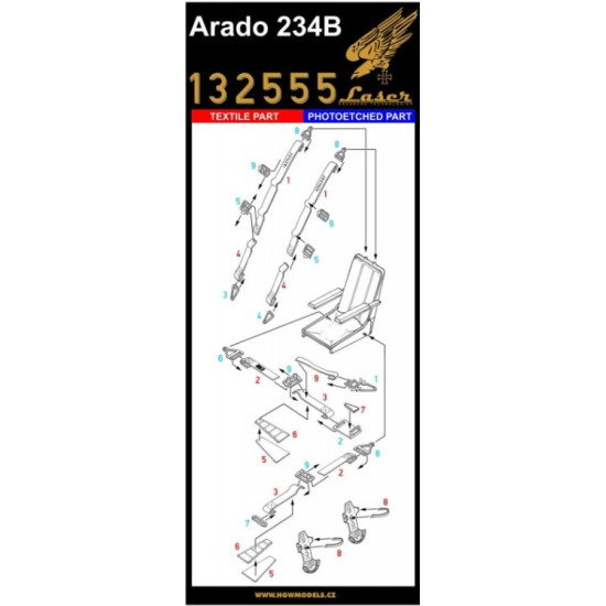 Hgw 132555 1/32 Seatbelts For Arado Ar 234b Accessories For Aircraft