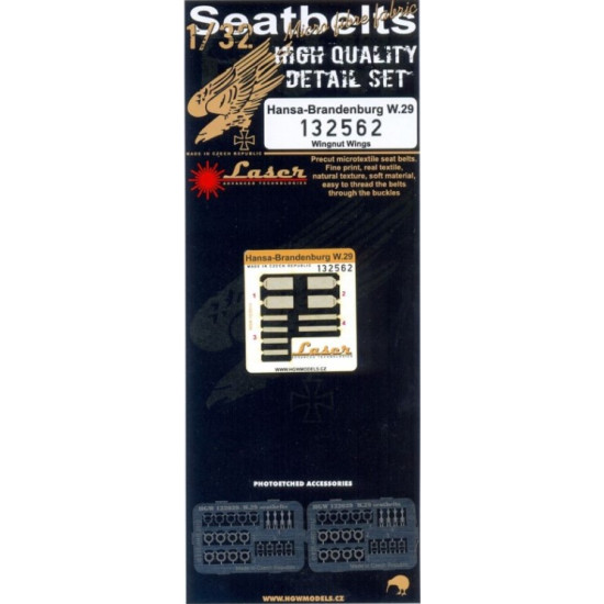 Hgw 132562 1/32 Seatbelts For Hansa-brandenburg W.29 Accessories For Aircraft Hgw 132562 1/32 Seatbelts For Hansa-brandenburg W.29 Accessories For Aircraft