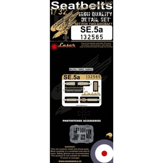 Hgw 132565 1/32 Seatbelts For Raf Se.5a Wingnut Wings Accessories For Aircraft