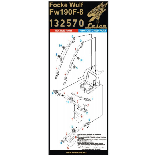 Hgw 132570 1/32 Seatbelts For Fw 190f-8 For Revell Accessories For Aircraft