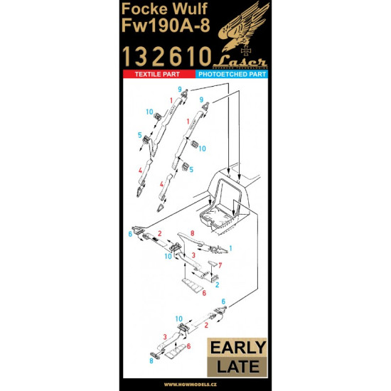 Hgw 132610 1/32 Seatbelts For Focke Wulf Fw190a-8 Accessories For Aircraft