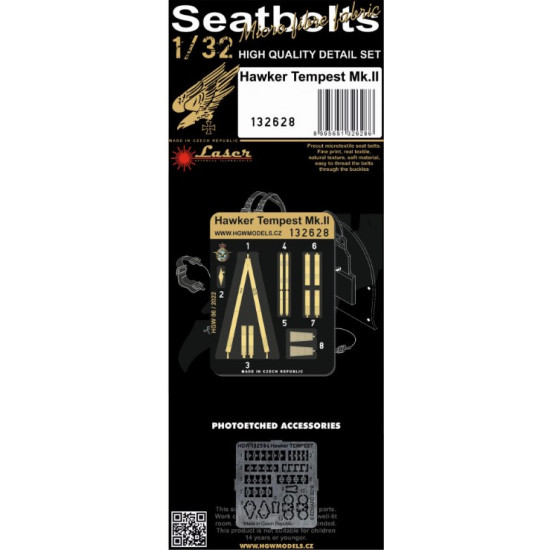 Hgw 132628 1/32 Seatbelts For Hawker Tempest Mk.ii Accessories For Aircraft