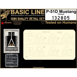Hgw 132805 1/32 P-51d Mustang Basic Line Line Seatbelts And Masks For Tamiya