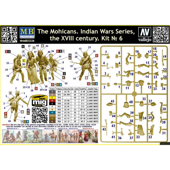 Master Box 35234 1/35 The Mohicans. Indian Wars Series The Xviii Century. Kit 6