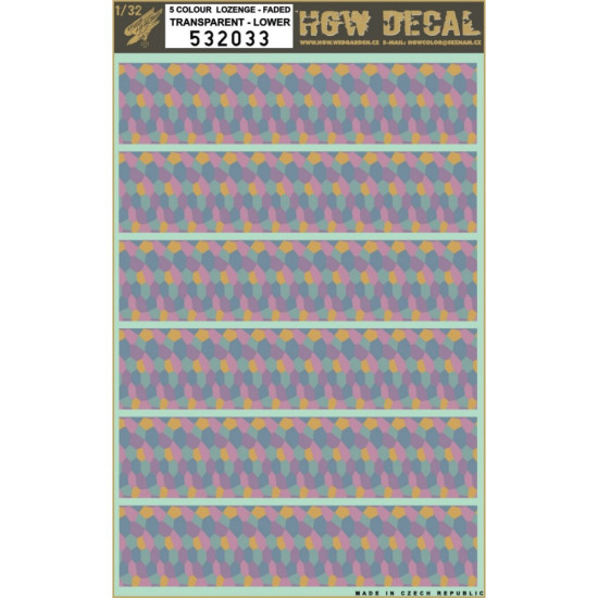 Hgw 532033 1/32 Decal 5 Colour Lozenge Transparent Accessories Kit