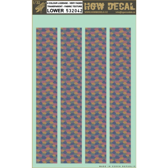 Hgw 532042 1/32 Decal 4 Colour Lozenge Lower Transparent