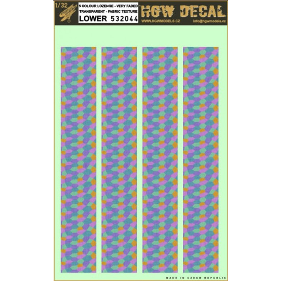 Hgw 532044 1/32 Decal 5 Colour Lozenge Lower Transparent