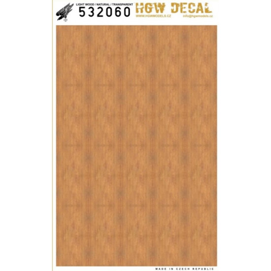 Hgw 532060 1/32 Decal Light Wood Transparent No Grid For Aircraft
