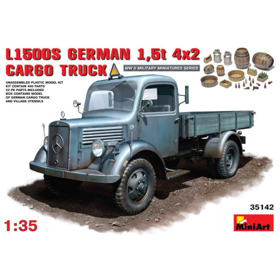 L1500S. German 1,5t 4x2 cargo truck 1/35 Miniart 35142