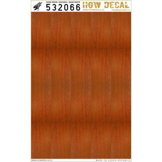 Hgw 532066 1/32 Decal Dark Wood Base White No Grid For Aircraft