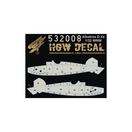 Hgw 532008 1/32 Decal For Albatros D.v And D.va Base White For Wingnut Wings