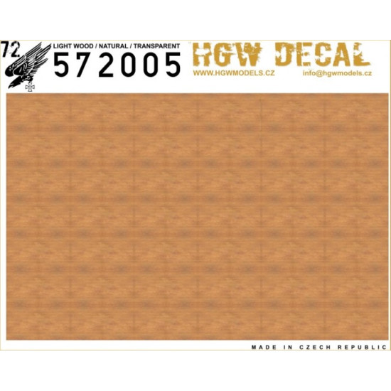 Hgw 572005 1/72 Decal Light Wood Transparent Decals For Aircraft