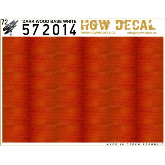 Hgw 572014 1/72 Decal Dark Wood Base White Decals For Aircraft