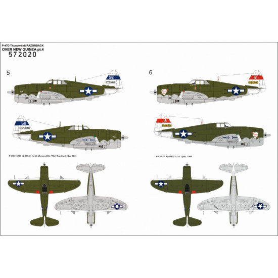 Hgw 572020 1/72 Decal For P-47d Thunderbolt Razorback Over New Guinea