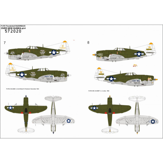 Hgw 572020 1/72 Decal For P-47d Thunderbolt Razorback Over New Guinea