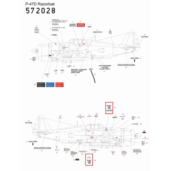 Hgw 572020 1/72 Decal For P-47d Thunderbolt Razorback Over New Guinea