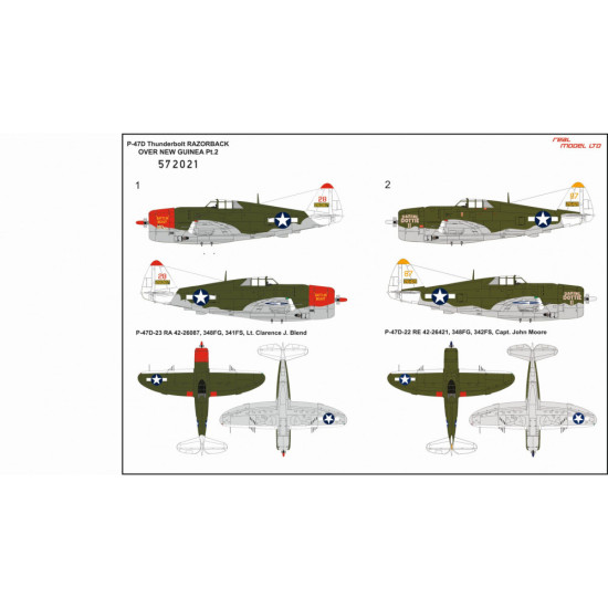 Hgw 572021 1/72 Decal For P-47d Razorback Over New Guinea Part 2