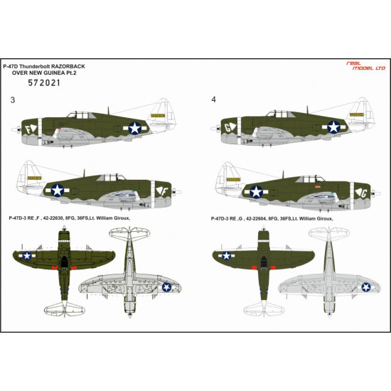 Hgw 572021 1/72 Decal For P-47d Razorback Over New Guinea Part 2