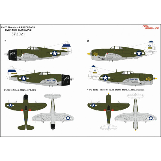 Hgw 572021 1/72 Decal For P-47d Razorback Over New Guinea Part 2