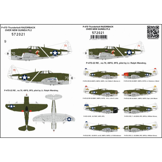 Hgw 572021 1/72 Decal For P-47d Razorback Over New Guinea Part 2