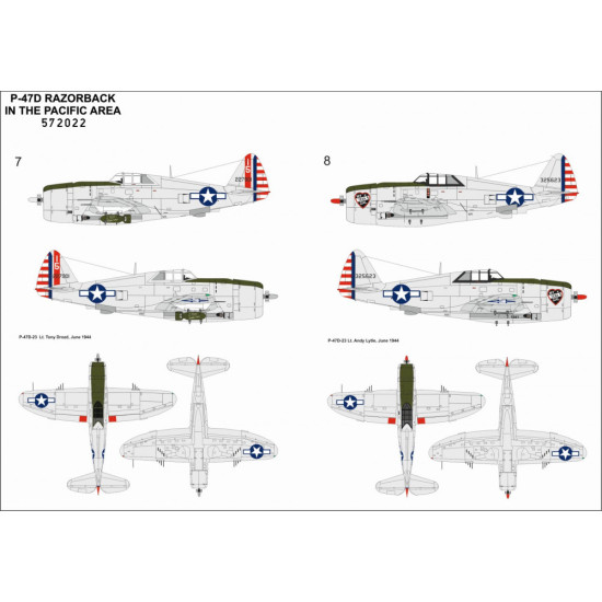 Hgw 572022 1/72 Decal For P-47d Razorback In The Pacific Area