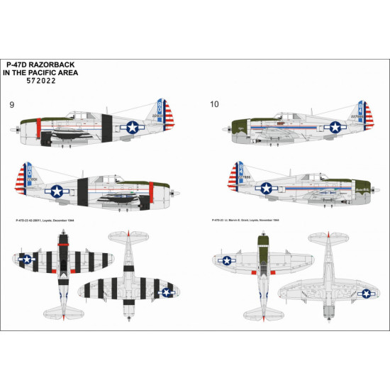 Hgw 572022 1/72 Decal For P-47d Razorback In The Pacific Area