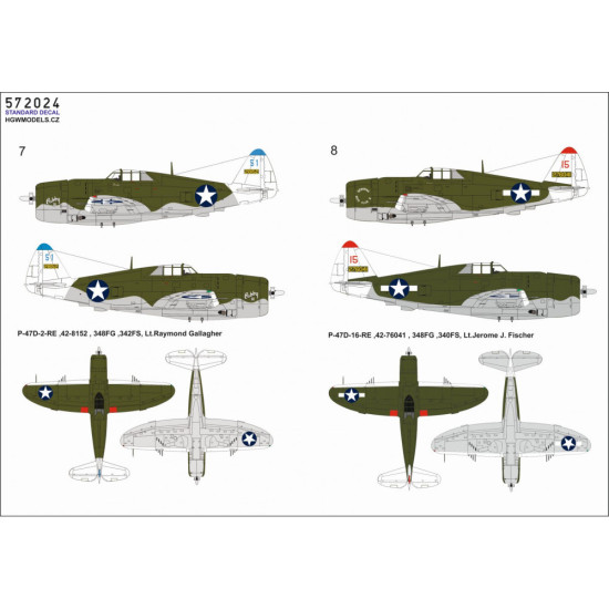 Hgw 572024 1/72 Decal For P-47d Razorback Over New Guinea Pt.1