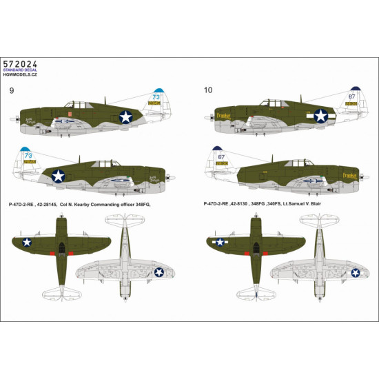 Hgw 572024 1/72 Decal For P-47d Razorback Over New Guinea Pt.1