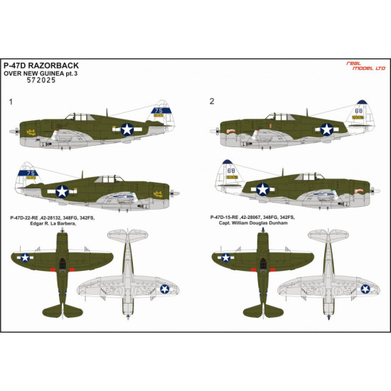 Hgw 572025 1/72 Decal For P-47d Razorback Over New Guinea Part 3