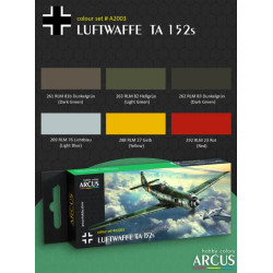 Arcus A2003 Acrylic Paints Set Luftwaffe Ta 152s 6 Colors In Set 10ml