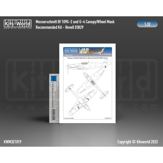 Kits World Kwm321019 1/32 Mask For Messerschmitt Bf 109g-2/G-4 Canopy/Wheels