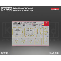 Kits World Kwm481053 1/48 Paint Mask Mcdonnell Douglas F4-b Phantom Ii Academy 12232