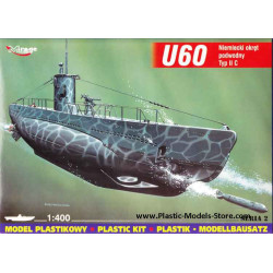 U60 Type IIc German Submarine Kit 1/400 Mirage 40025