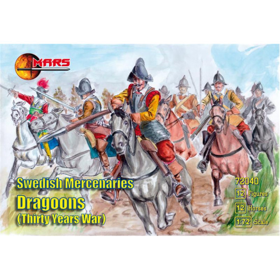 Swedish Mercenaries Dragoons, Thirty Years War 1/72 MARS figures 72040