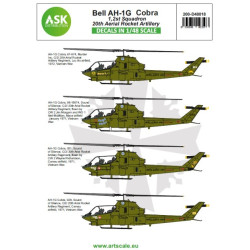 Ask D48018 1/48 Decal For Bell Ah-1g Cobra 20th Aerial Rocket Artilery Part 1
