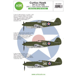 Ask D48027 1/48 Decal Curtiss Hawk 81-a-2 P-40b Part 1 Pearl Harbor Defenders