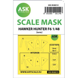 Ask M48010 1/48 Double-sided Painting Mask For Hawker Hunter F.6 For Airfix
